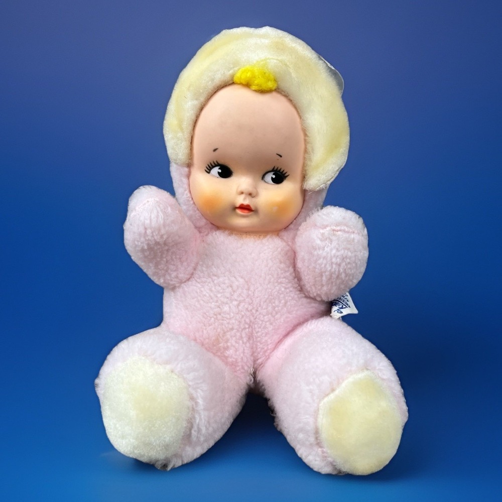 Knickerbocker Vintage Kuddles Baby Girl Plush, Made In Japan, 7" High